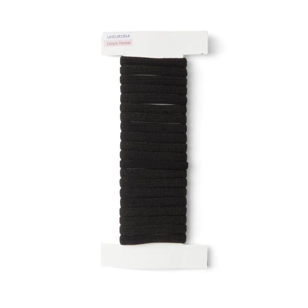 Lot de 20 élastiques à cheveux mousse polyester noir