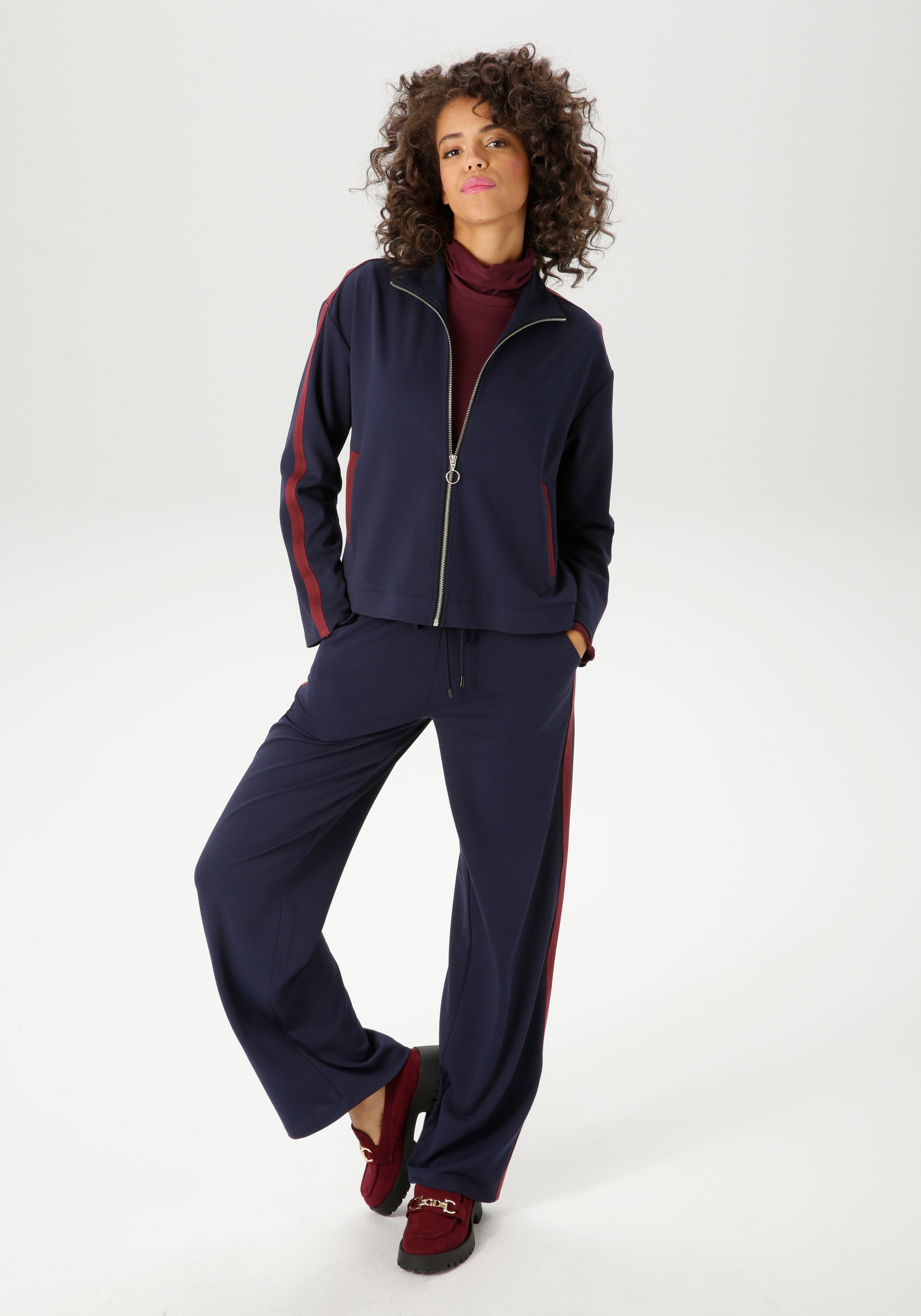 Aniston CASUAL Kurzjacke mit Tapes an den Eingrifftaschen und langen Ärmeln - NEUE KOLLEKTION