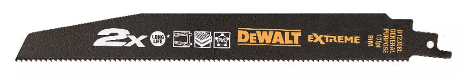 DeWALT DT2308L Reciprozaagblad - 228 x 2,5mm - Universeel (5st)