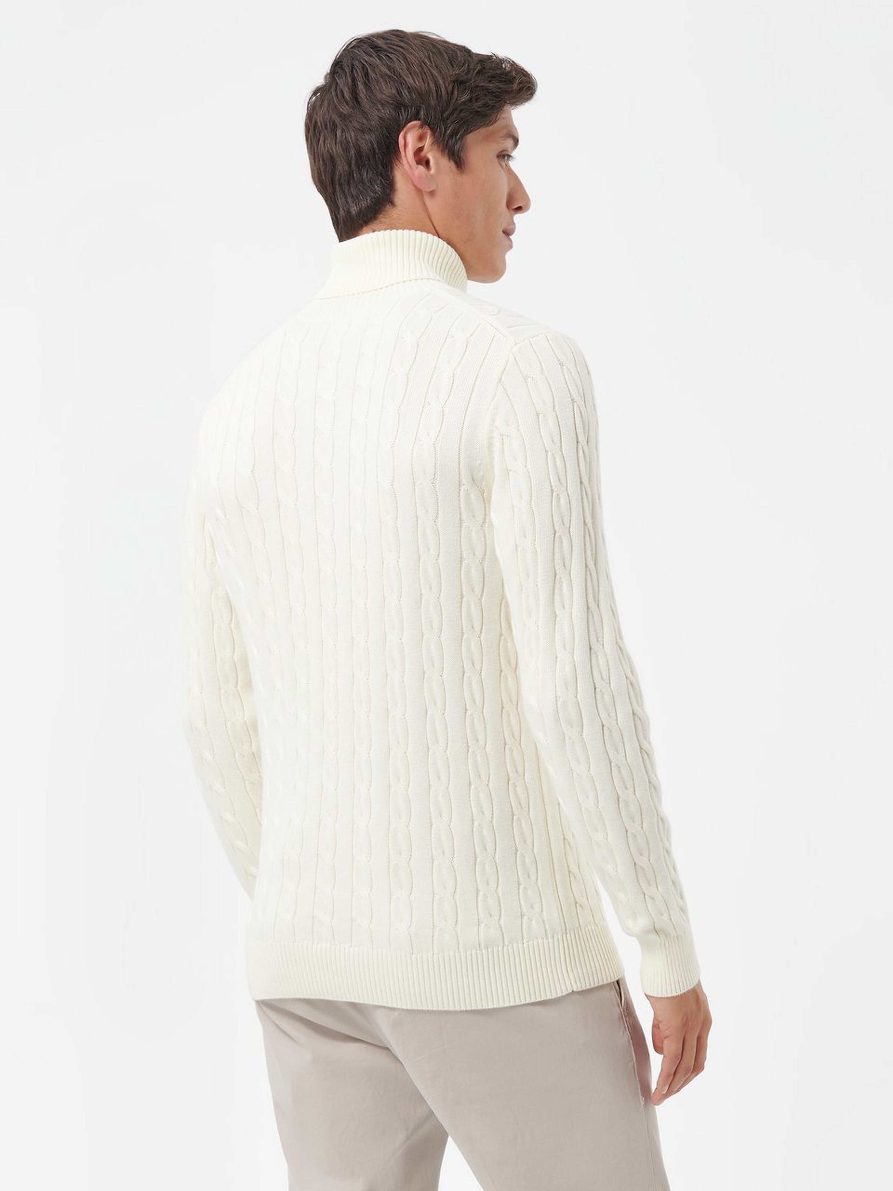 Rollkragen-Pullover COTTON CABLE TURTLE NECK