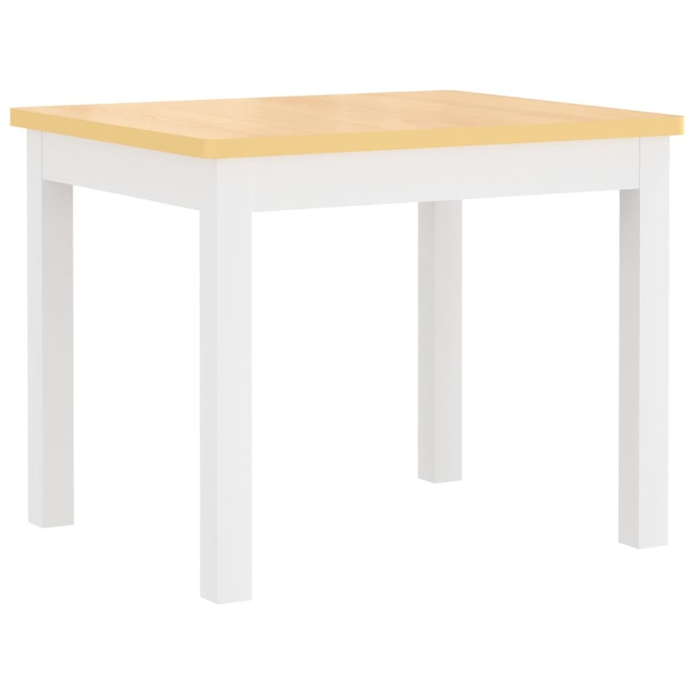 Ensemble de table et chaises pour enfants 3 pcs blanc et beige