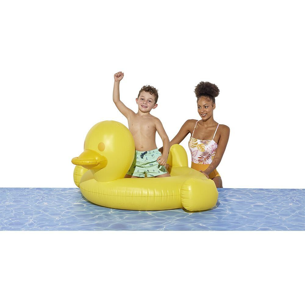 Canard gonflable à chevaucher jaune Ø120cm