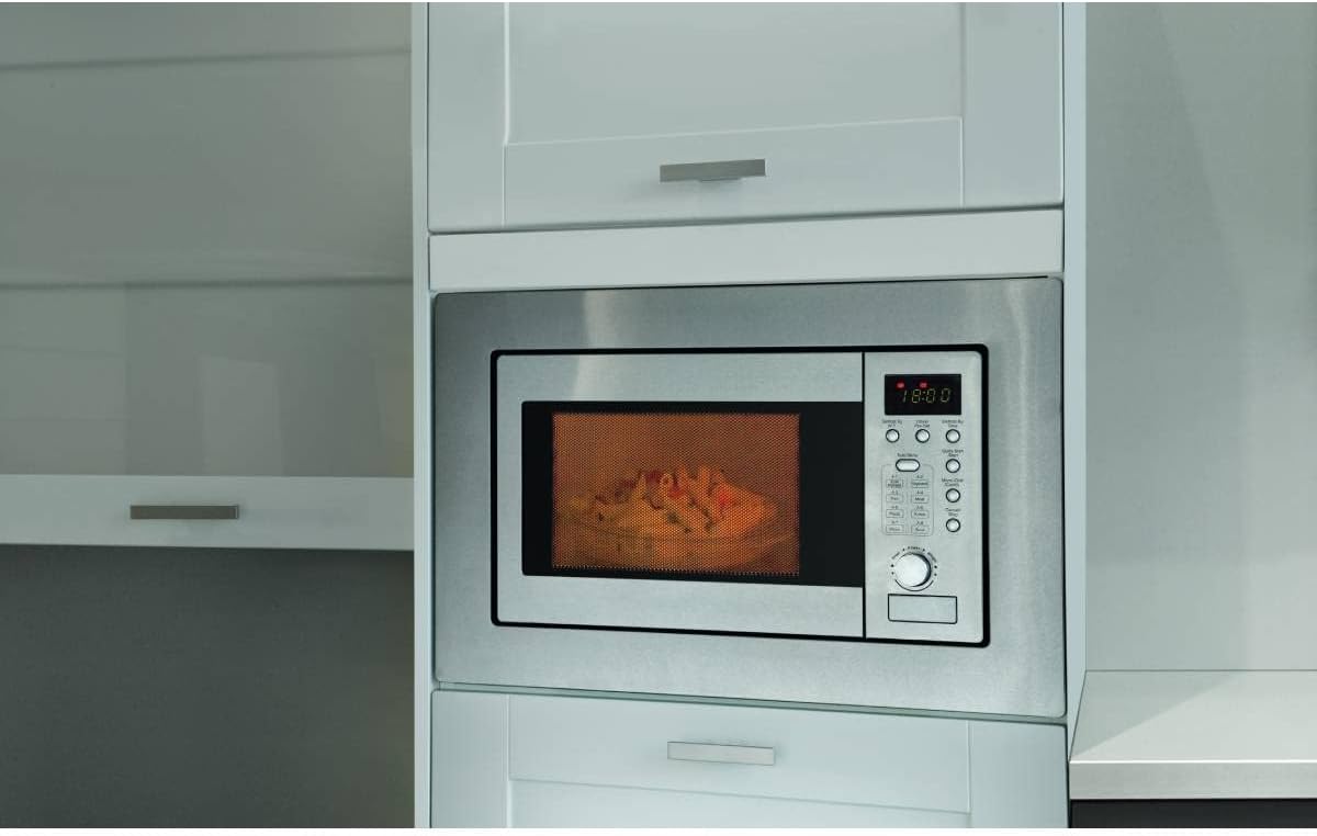 Bomann Einbaumikrowelle mit Grill | 60cm | 800W Mikrowelle | 1000W Grill | inkl. Grillrost und Drehteller | 20L Einbau Mikrowellengerät | MWG 2215 EB inox