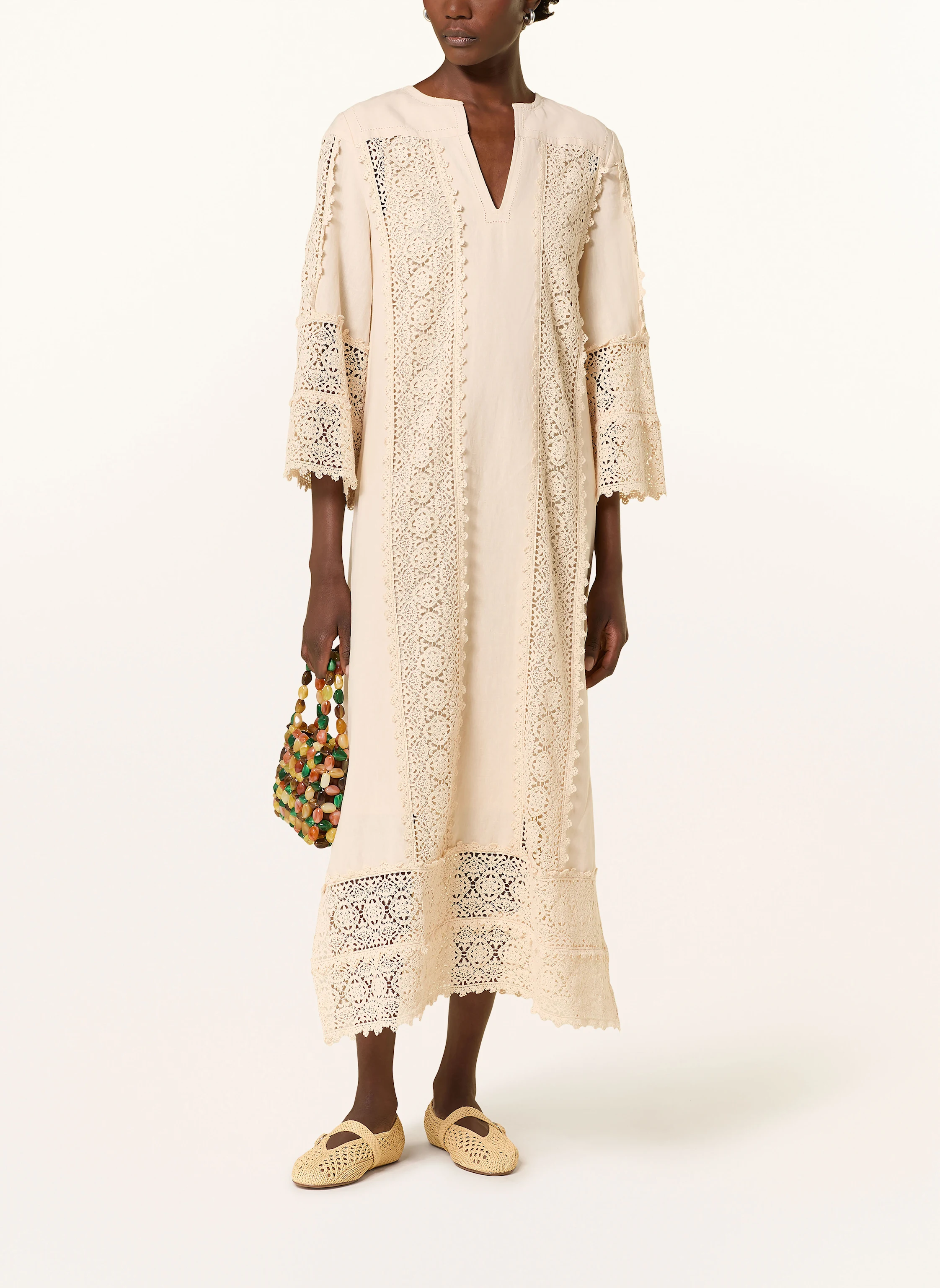 BY MALENE BIRGER Kleid mit 3/4-Arm und Lochspitze