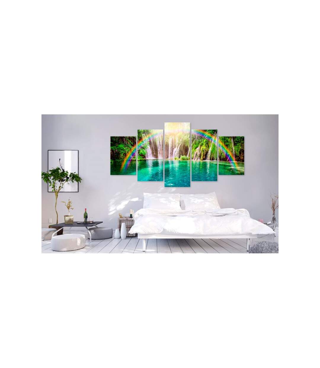 Paris Prix - Tableau Imprimé rainbow Time 5 Panneaux Wide 100x225cm