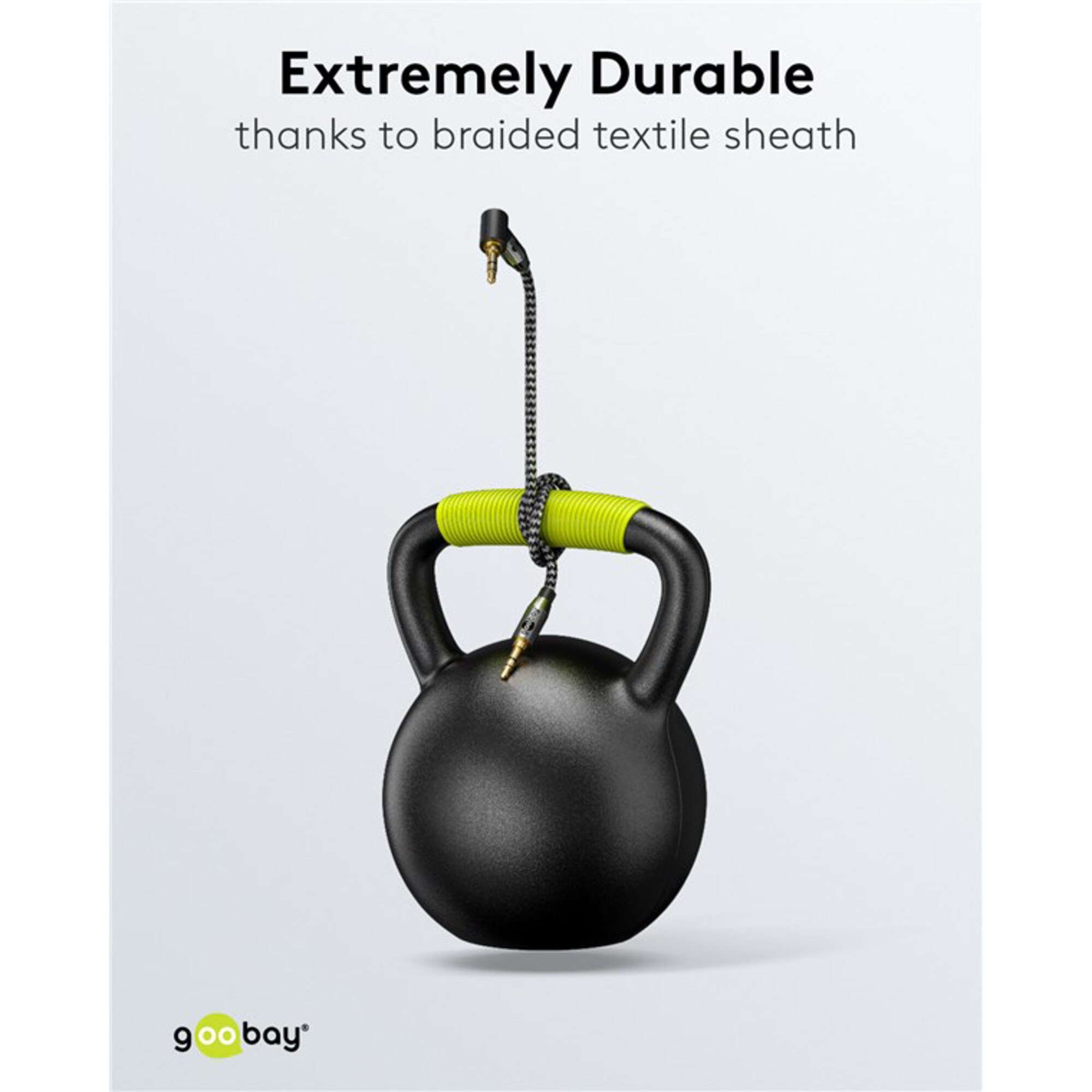 goobay Kabel Plus Audio Verbindungskabel AUX 3,5mm stereo, 90°
