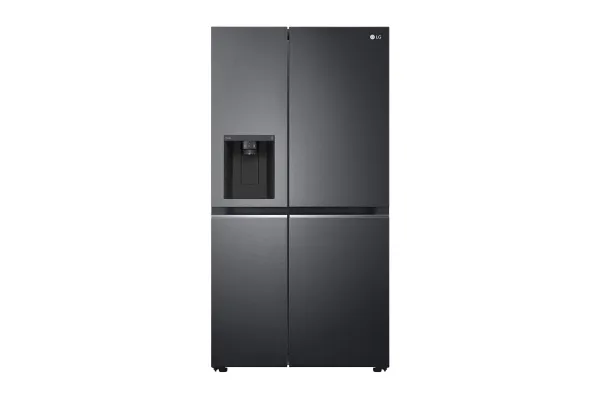 LG GSLV71MCLE - Køleskab/fryser - side-by-side med vanddispenser, isdispenser - Wi-Fi - bredde: 91.3 cm - dybde: 73.5 cm - højde: 179 cm - 635 liter - Klasse E - matsort stål