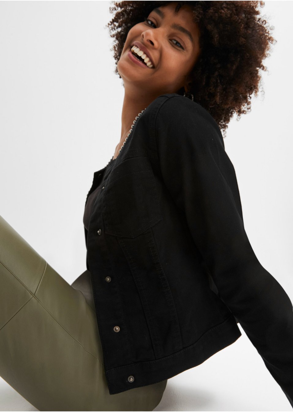 Veste en jean twill avec rivets