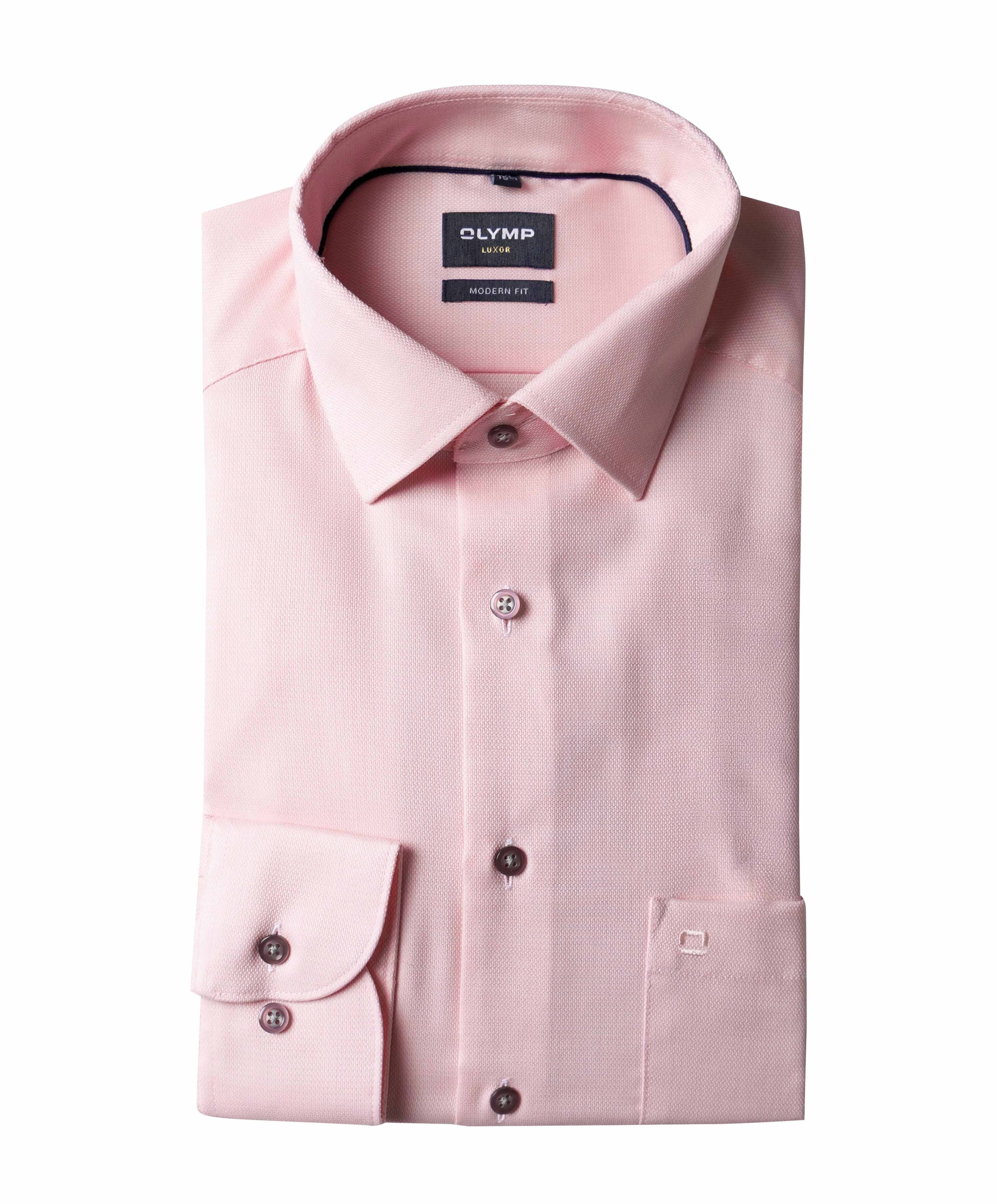 Olymp Modern fit Luxor Heren overhemd extra lange mouw roze