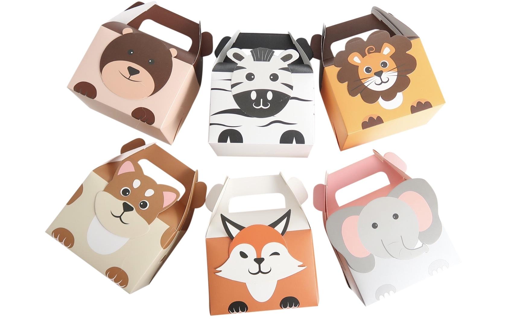 Geschenktasche Safari 15 x 11 x 8.5 cm, 10 x 11 x 8.5 cmGeschenkbox mit 6 verschiedenen Designs