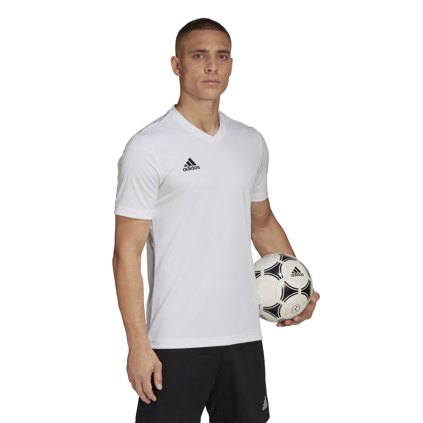 Adidas Entrada 22 Voetbalshirt Wit Zwart