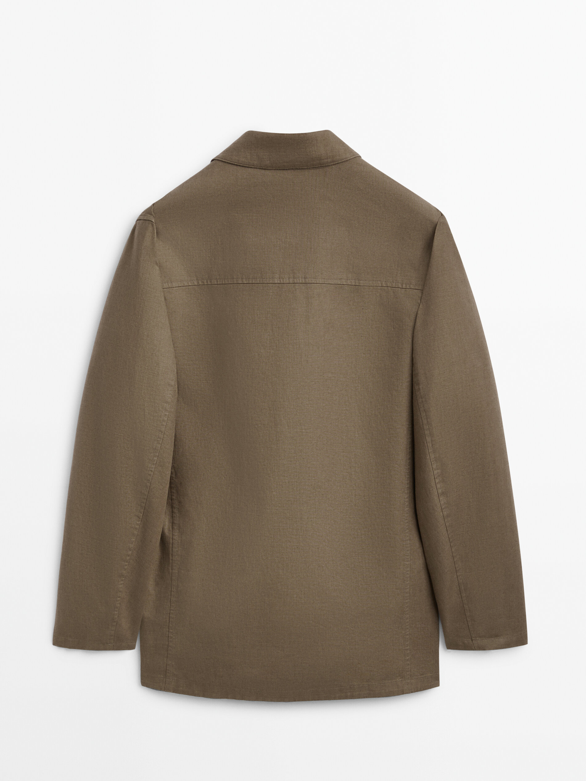 Casaco trench coat de 3 camadas em mistura de linho - Lavado