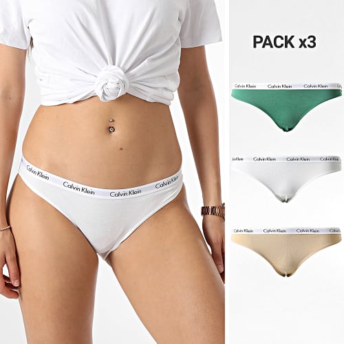 Lot De 3 Culottes Femme QD3588E Blanc Beige Vert