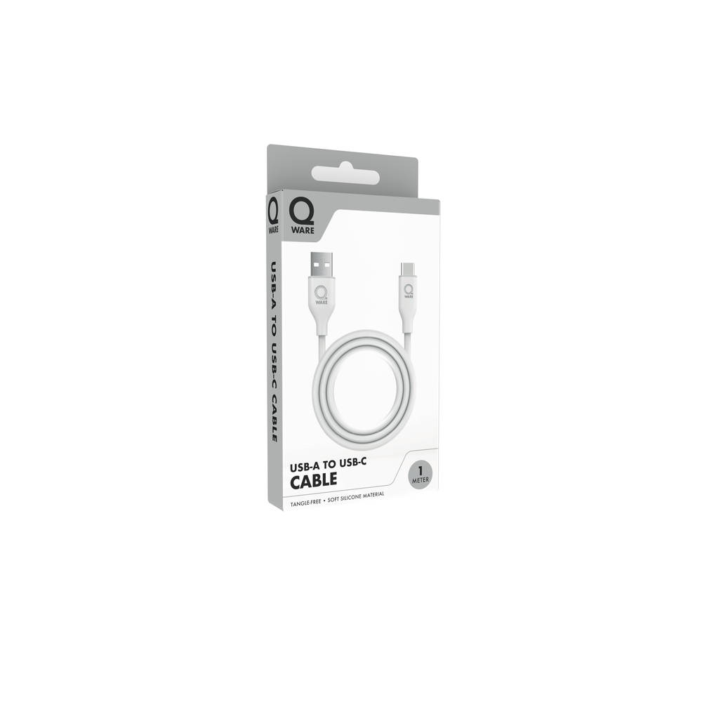Qware USB-A naar USB-C kabel - wit
