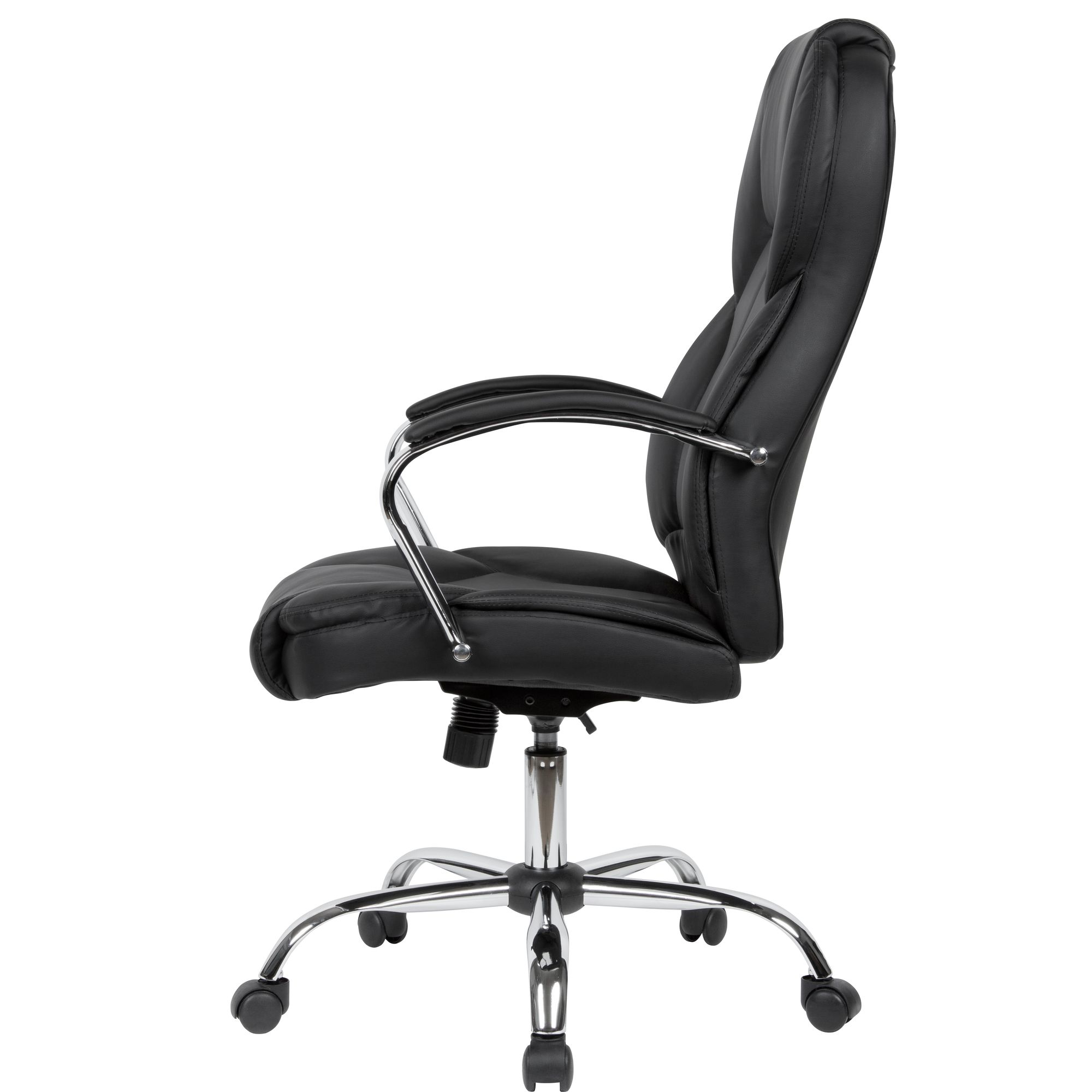 FineBuy Bürostuhl Kunstleder Schwarz Büro Chefsessel Schreibtischstuhl 120kg