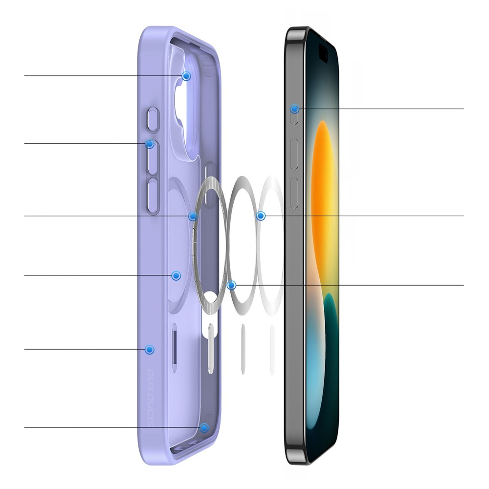 iPhone 17 MagSafe Hybrid Hardcase Hülle mit TPU Bumper - Lila