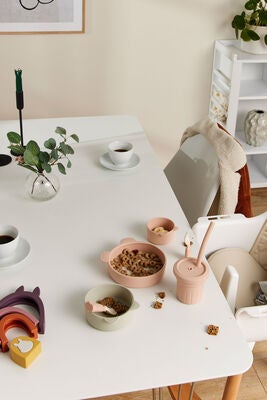 Petite Chérie Elio Silikonkopp med Sugerør, Dusty Pink