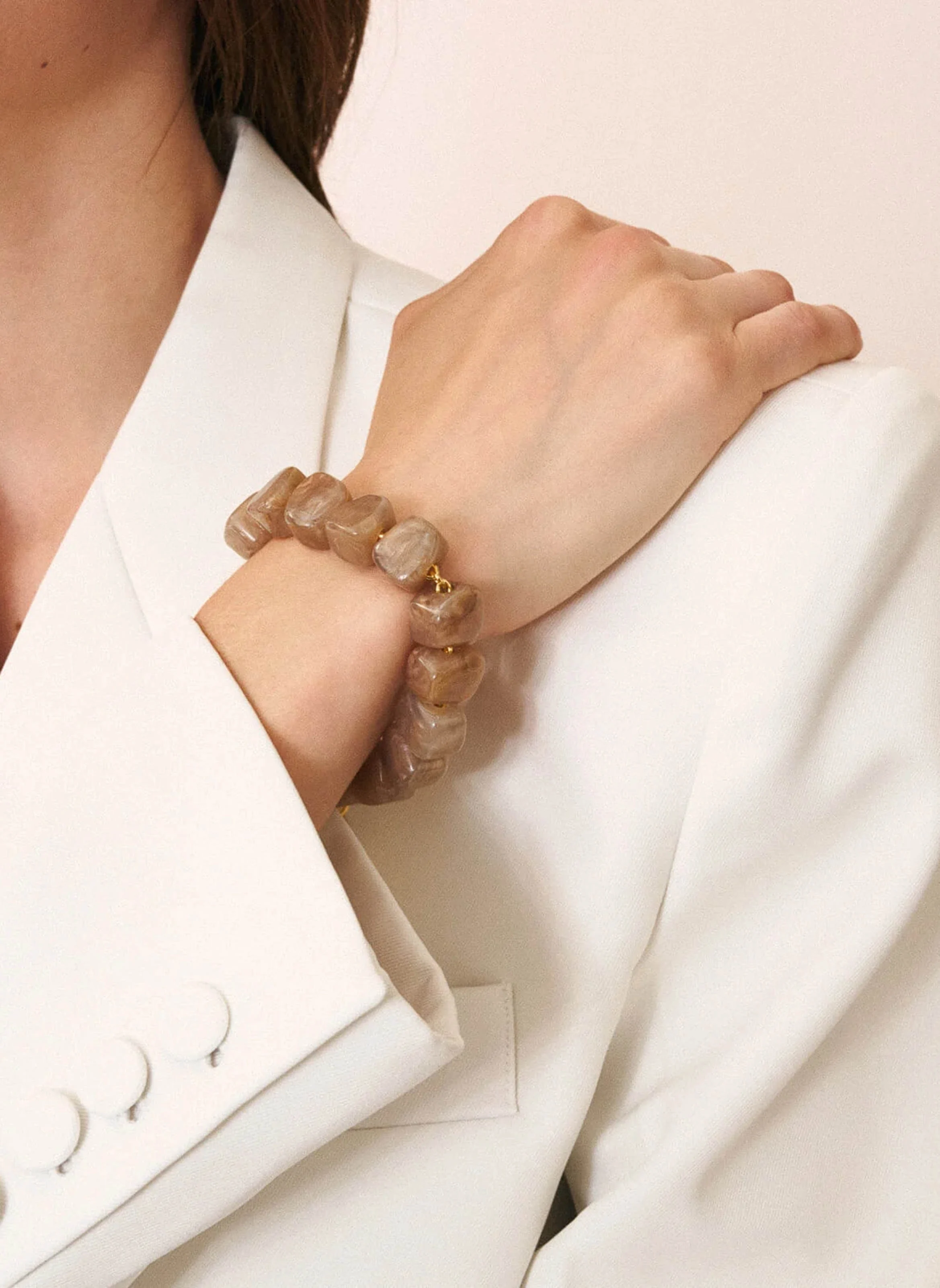 MINI ORGANIC SHAPED - Bracelet| Marron