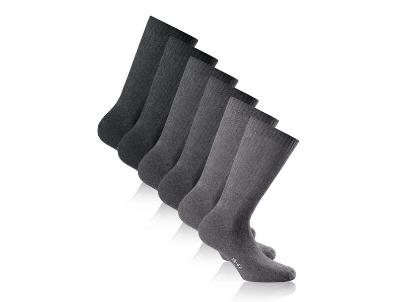 Rohner Socks Sportsocken Grau 3er-Pack Laufsocken in Grösse 35 - 38