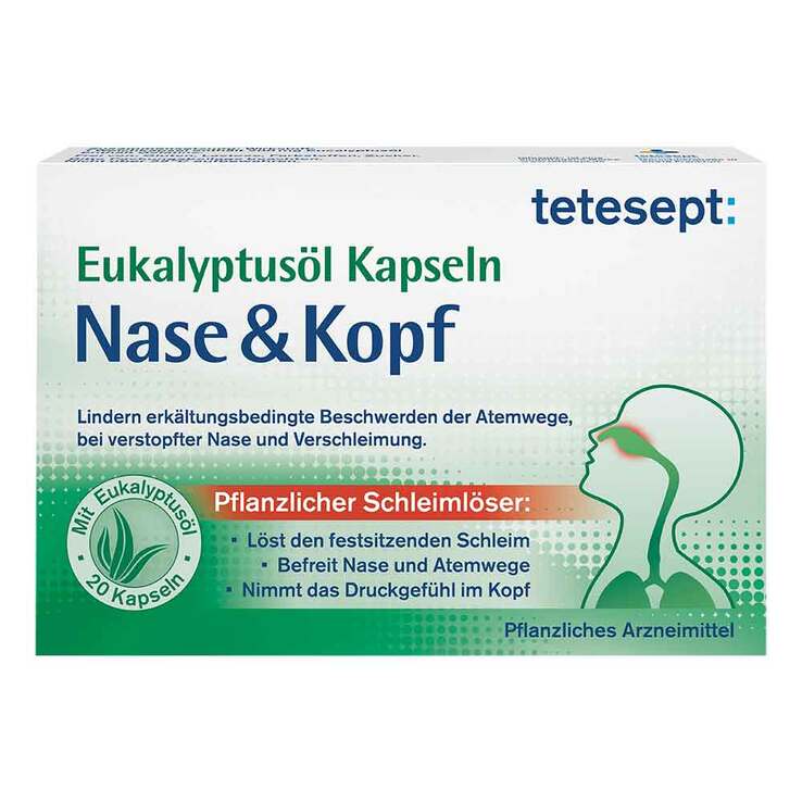 Tetesept Eukalyptusöl Kapseln Nase & Kopf, 20 St