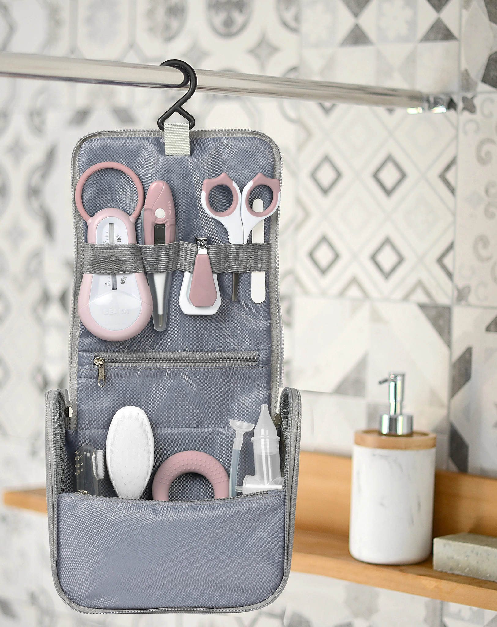 Kulturbeutel BABY CARE zum Aufhängen 9-teilig in old pink