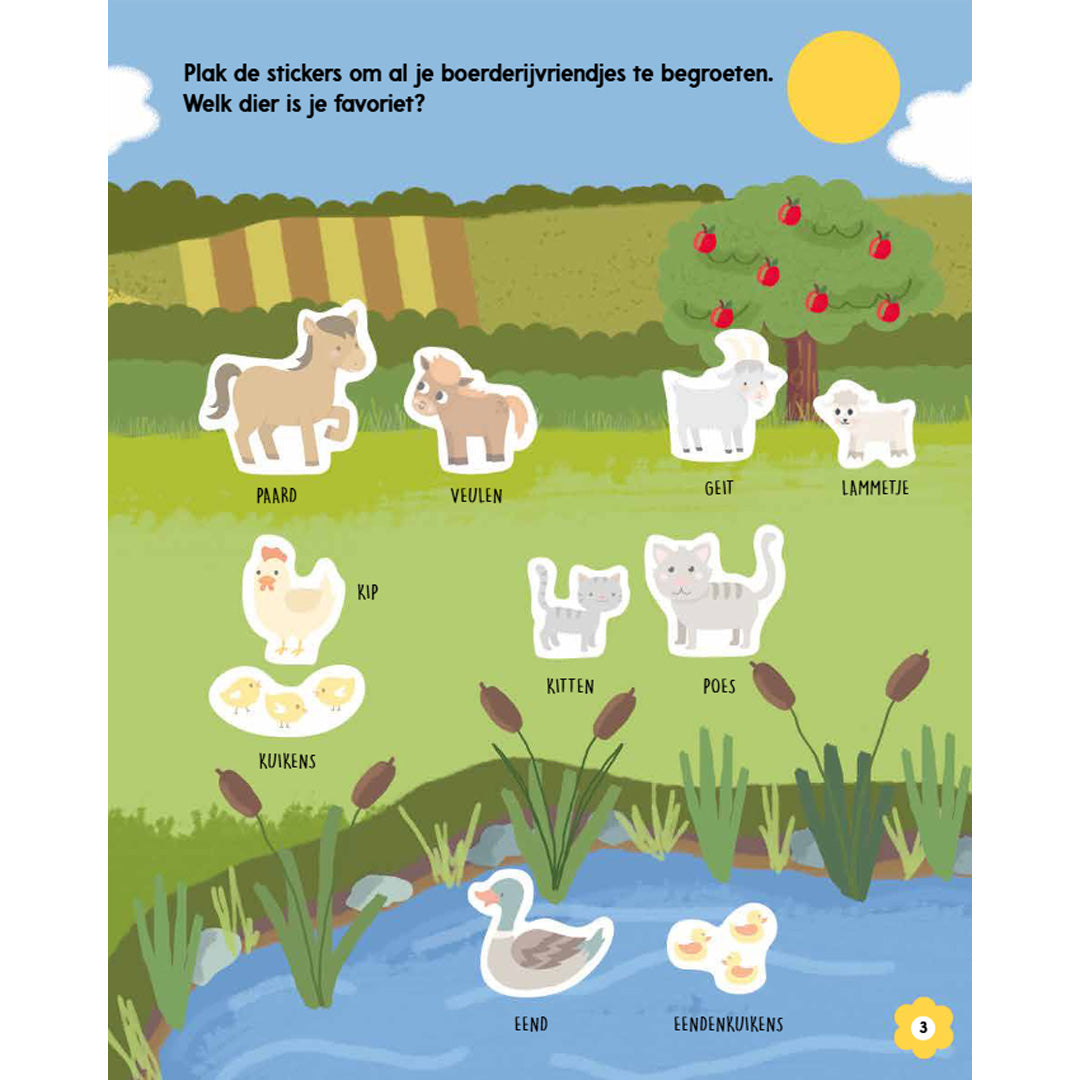 uitgeverij rebo activiteitenboek met stickers - boerderij - 1000 stick