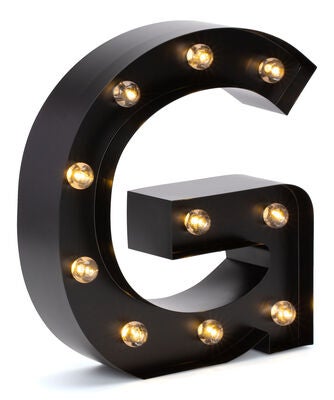 Minitude Bokstavlampe G, Svart
