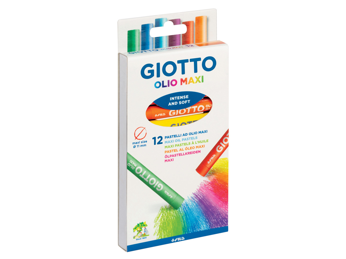 LÁPIS DE COR E CERA GIOTTO GIOTTO PASTEL ÓLEO CAIXA 12 UNIDADES