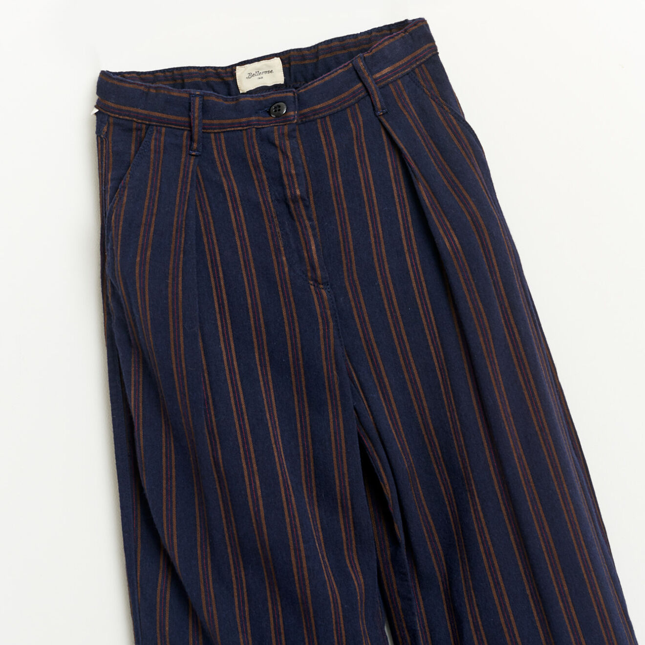 Bellerose Jean bouffant Papa rayé bleu marine