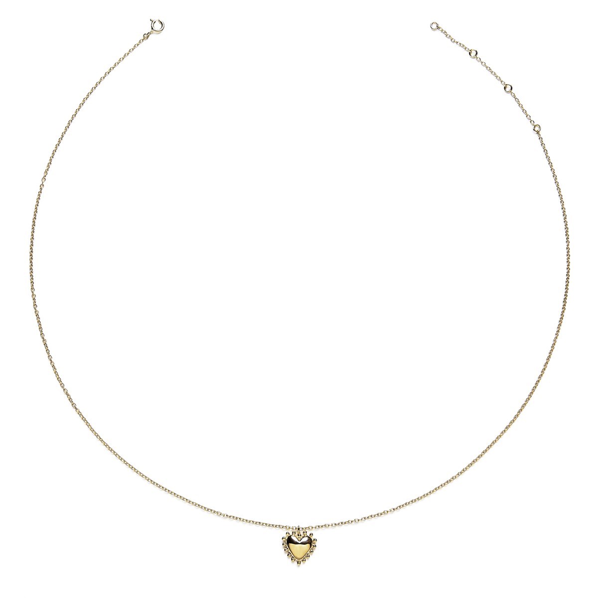 Collier coeur perlé en vermeil