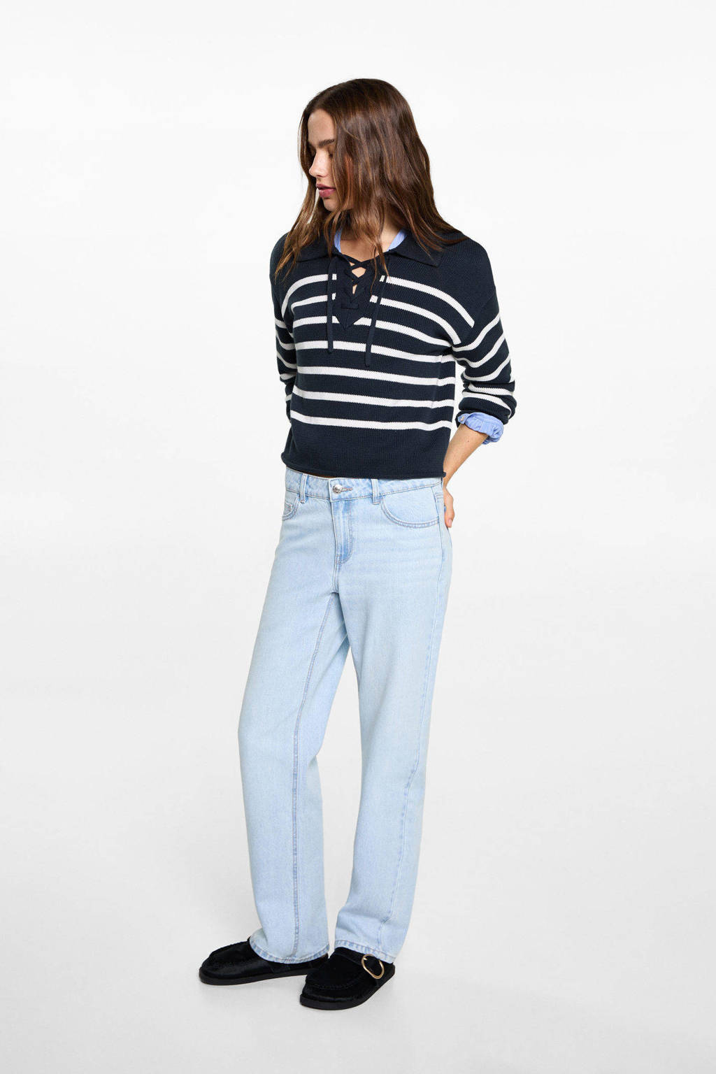 MANGO TEEN gebreide trui donkerblauw