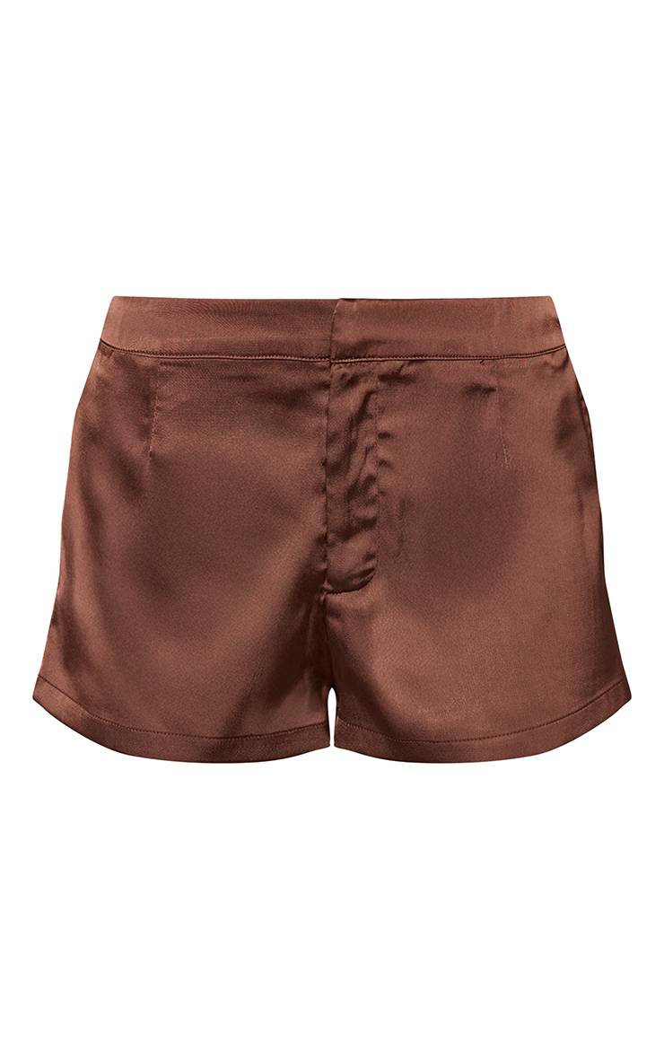 Marron Short Satiné Tailleur Coordonné