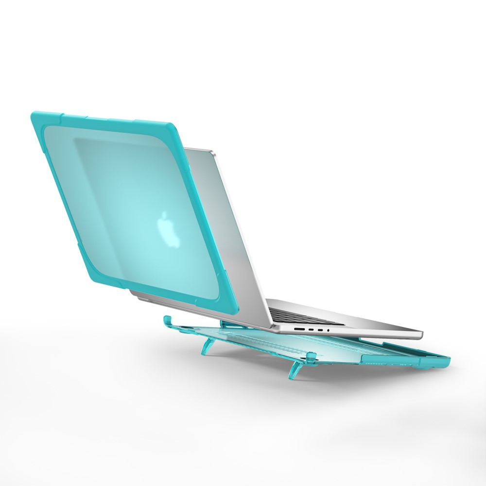 MacBook Pro 14'' (2025/2024/2023/2021) Hard Case Hülle Schutzabdeckung Stossschutz mit Standfuss - Hellblau