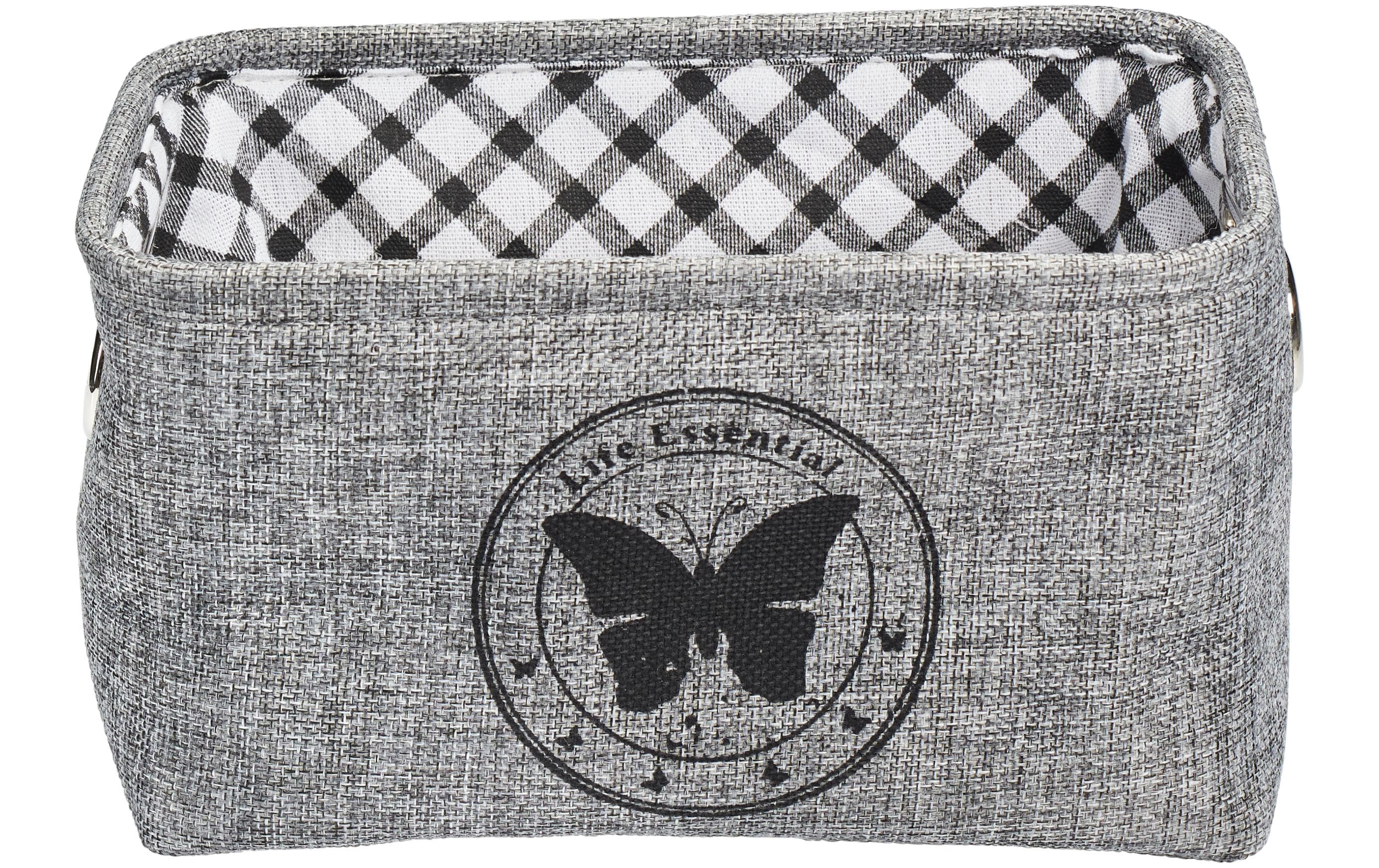 Aufbewahrungskorb Butterfly 28 x 19 x 16 cm, GrauQuadratischer Aufbewahrungskorb