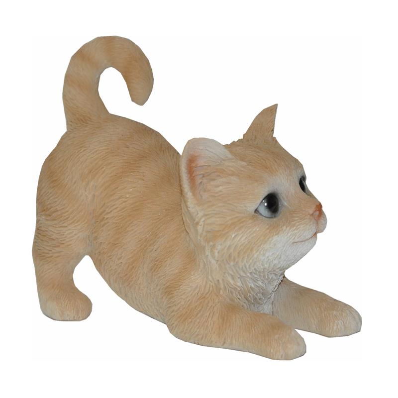 Dazikemo Dekofigur Gartenfigur sitzende Katze rot braun