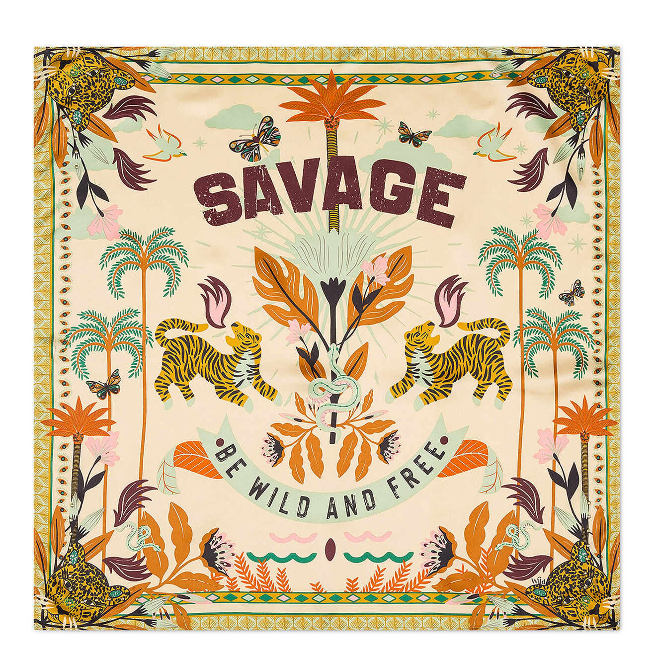Wild Mini Foulard Savage_Mini beige - 54x54 cm