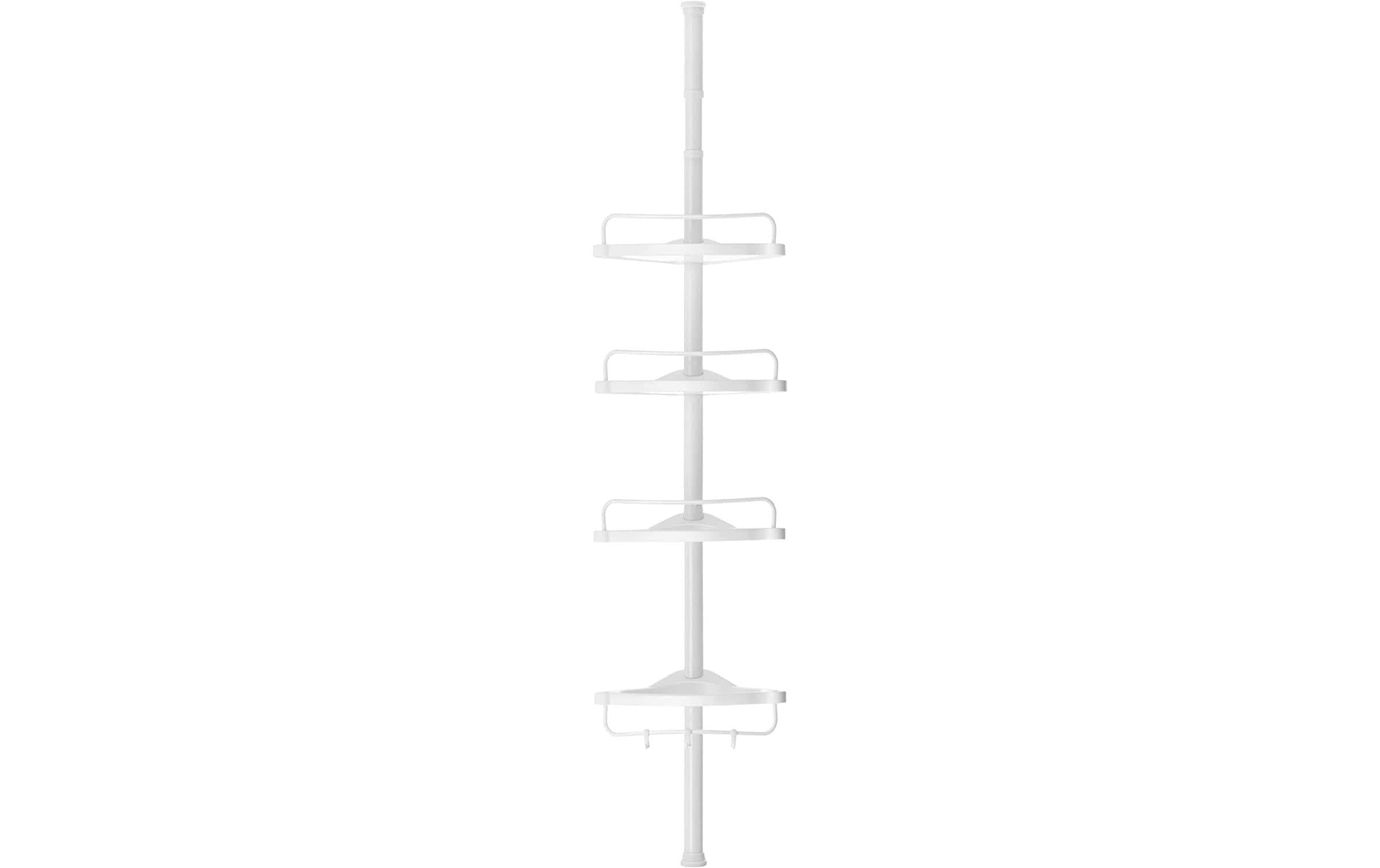 Duschmittelhalter mit Ablagen Weiss, StahlrohrDuschregal höhenverstellbar