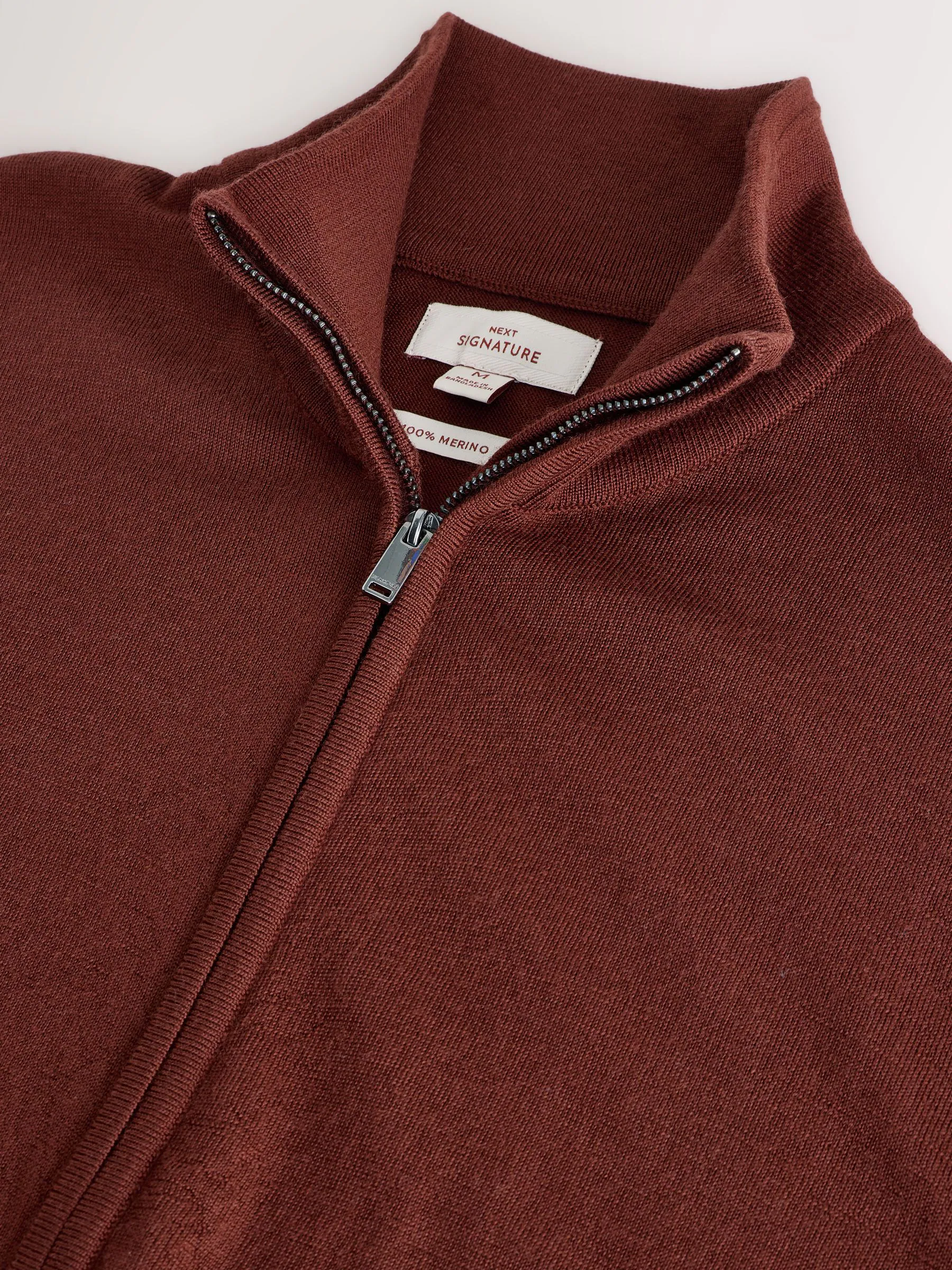 Donkeroranje - Regular Fit Signature 100% Merino Wool Light Weight Zip-Through Cardigan