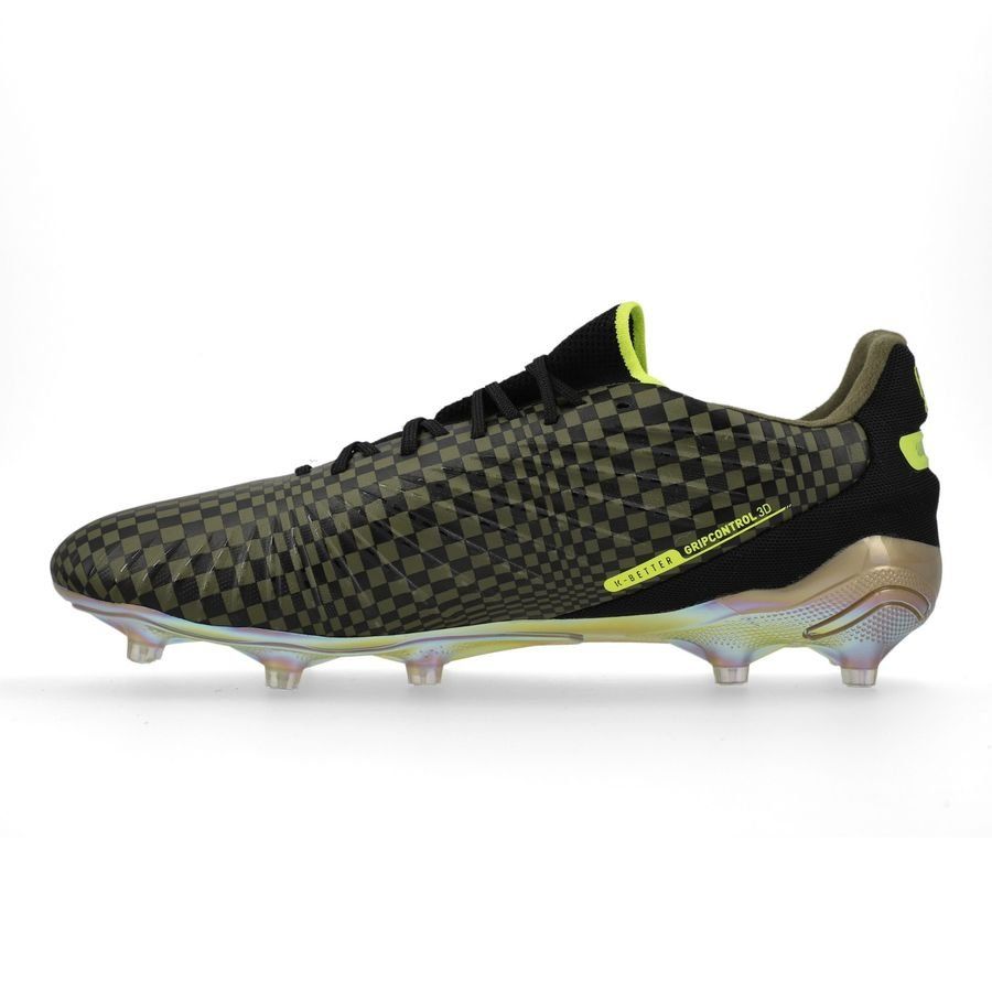 PUMA King Ultimate X Porsche FG/AG - Olive Drab/Noir/Doré ÉDITION LIMITÉE