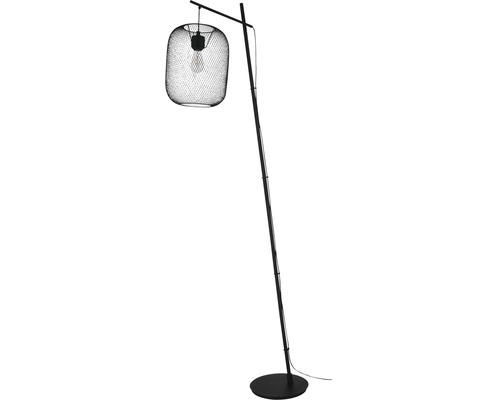 Staande lamp, 1-lichts, HxØ 194x30 cm, Wrington, zwart, met kabelschakelaar