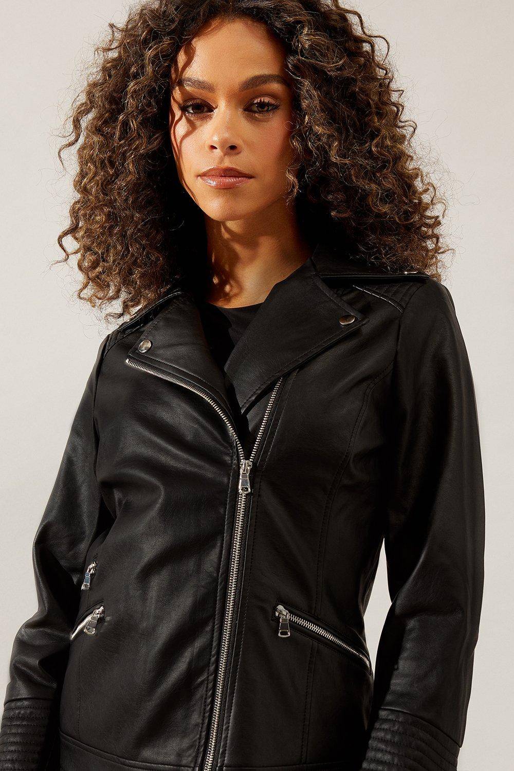 Wallis Veste de Motard en synthétique Noir