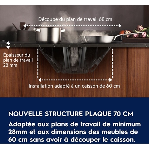 Plaque de cuisson avec hotte intégrée Electrolux KCC73443 + HOTTE INTEGREE