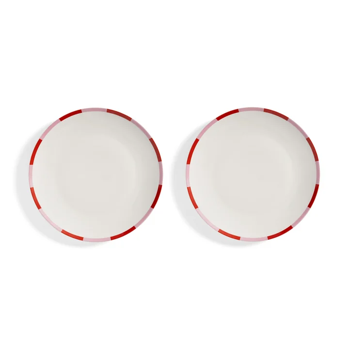 &klevering - Bliss Teller, Ø 27 cm, rosa / rot (2er-Set)