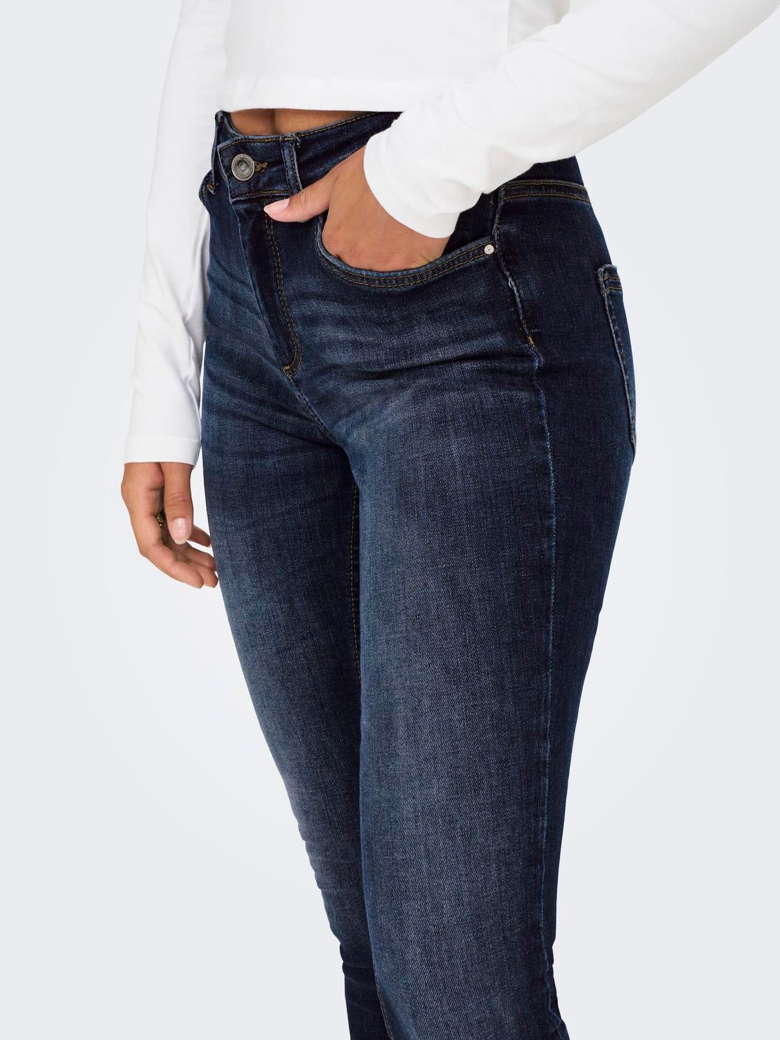 ONLBLUSH Mittlere Taille Skinny Fit Jeans Dark Blue Denim