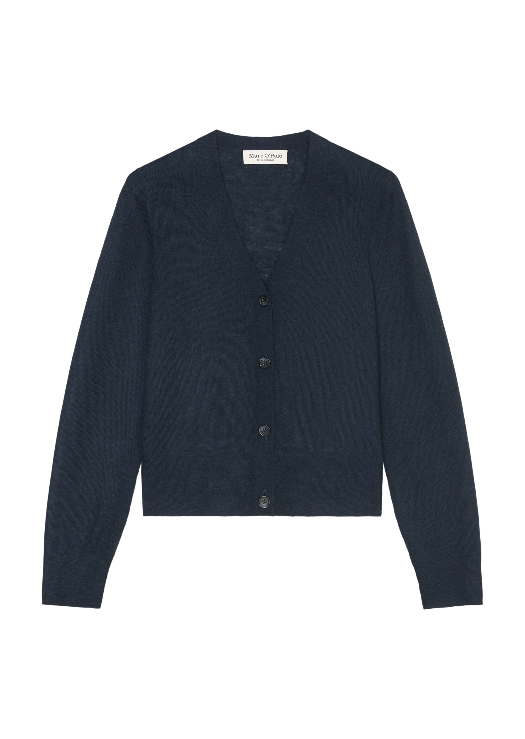 Zart gestrickter V-Neck-Cardigan slim aus Wolle-Alpakawolle-Mix