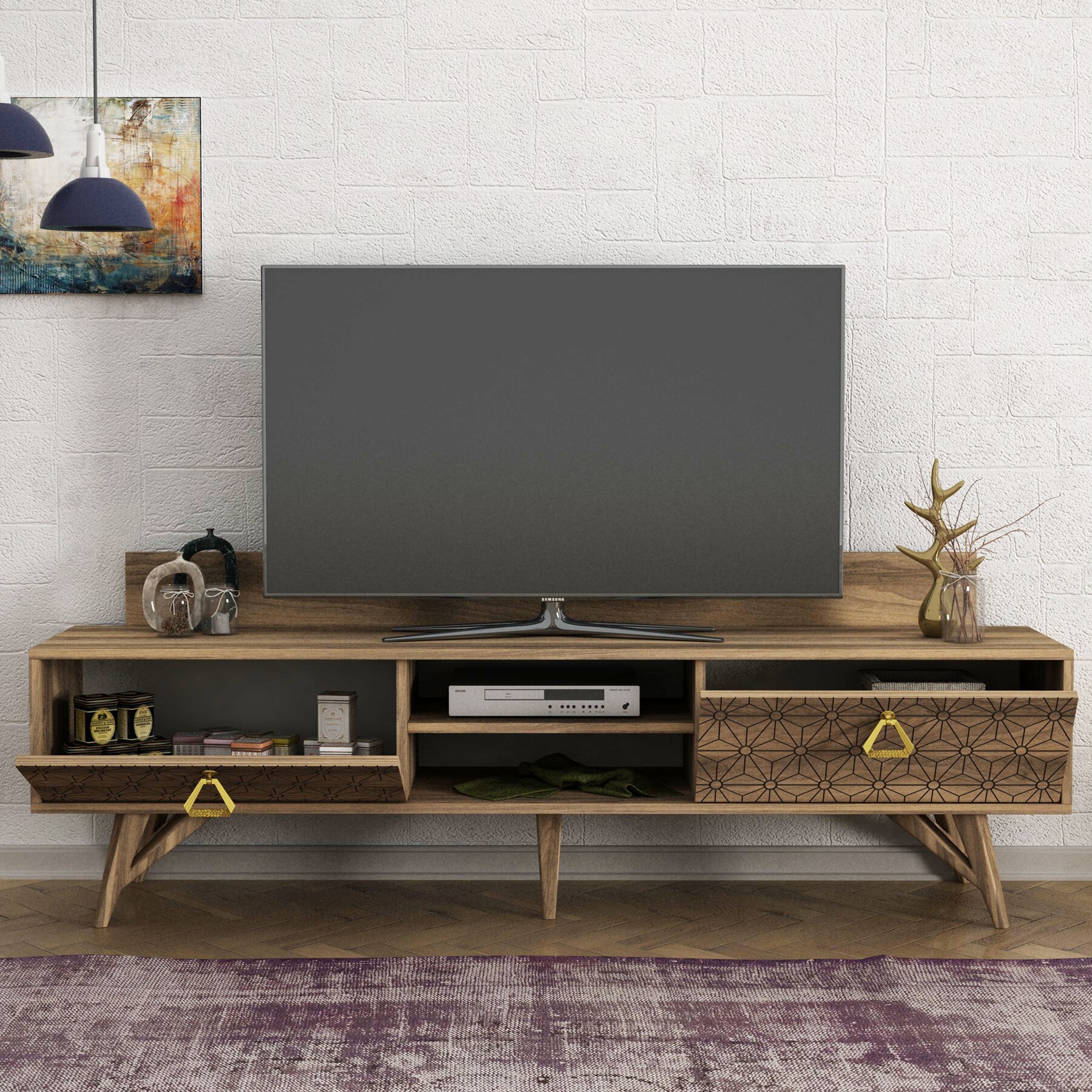 TV Lowboard Yakamoz Walnuss