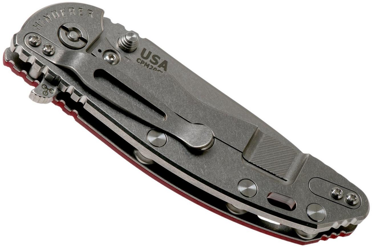 Rick Hinderer XM18 3,5” 20CV Slicer, Red G10 zakmes