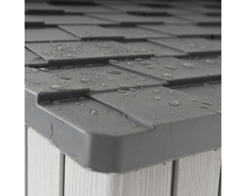 LIFETIME Merkur tuinhuis inclusief vloer, wandhaken en plank, 254 x 254 cm, grijs