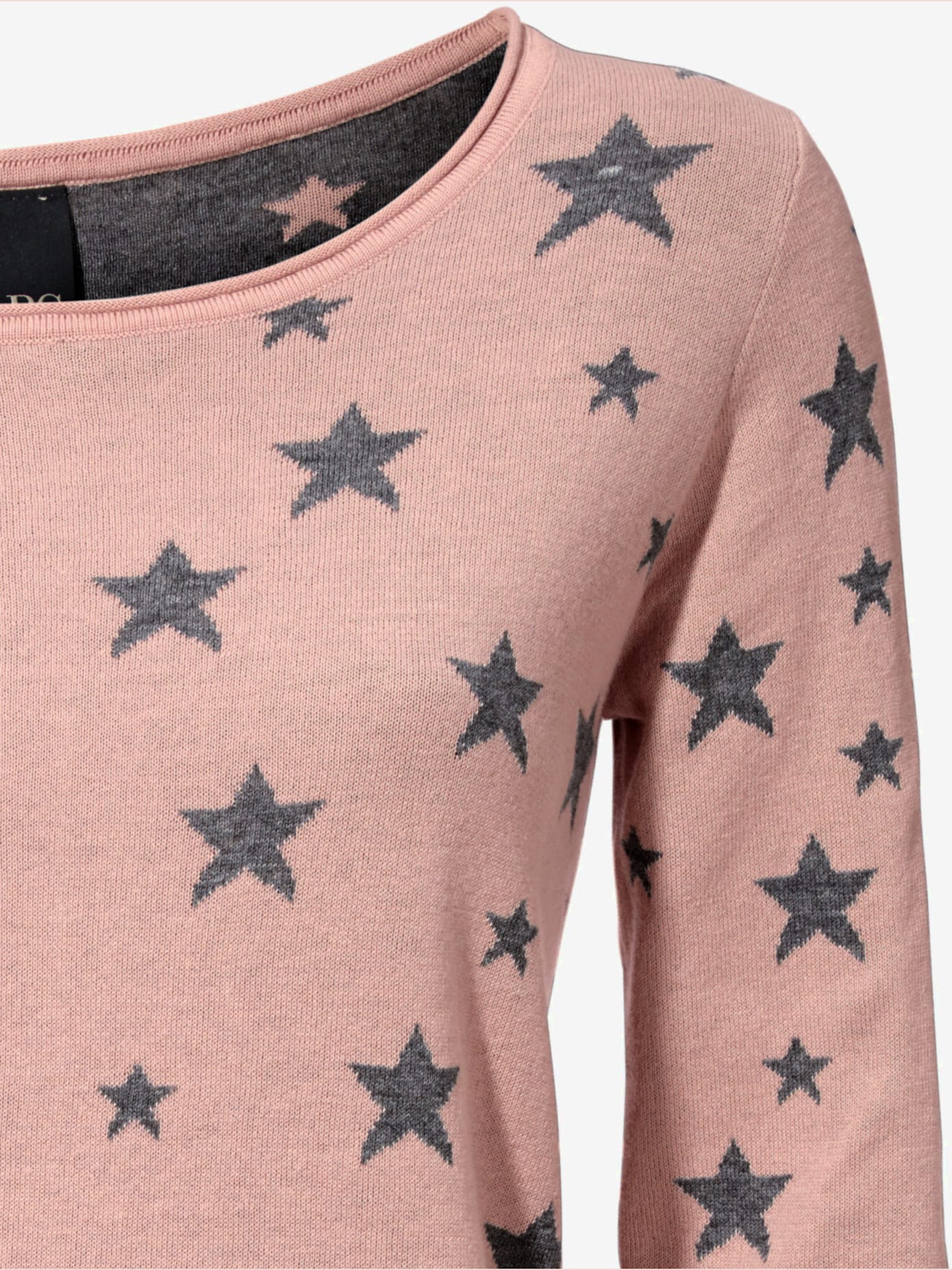 Pull col rond imprimé étoiles tendance