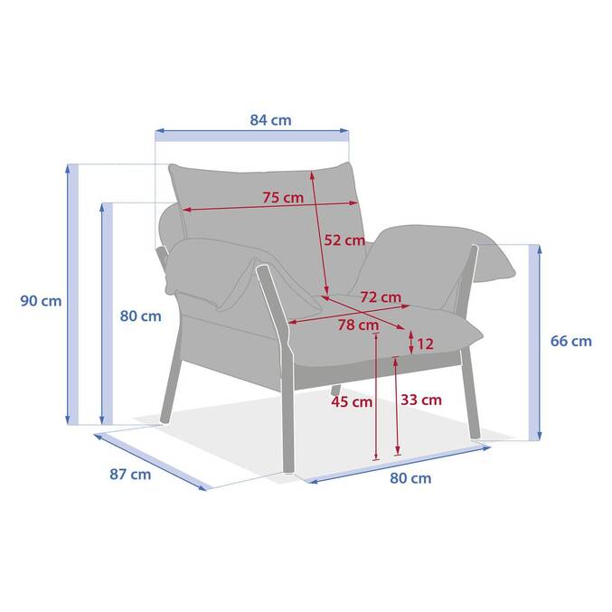 Fauteuil de salon de jardin ODEMILIA Gris